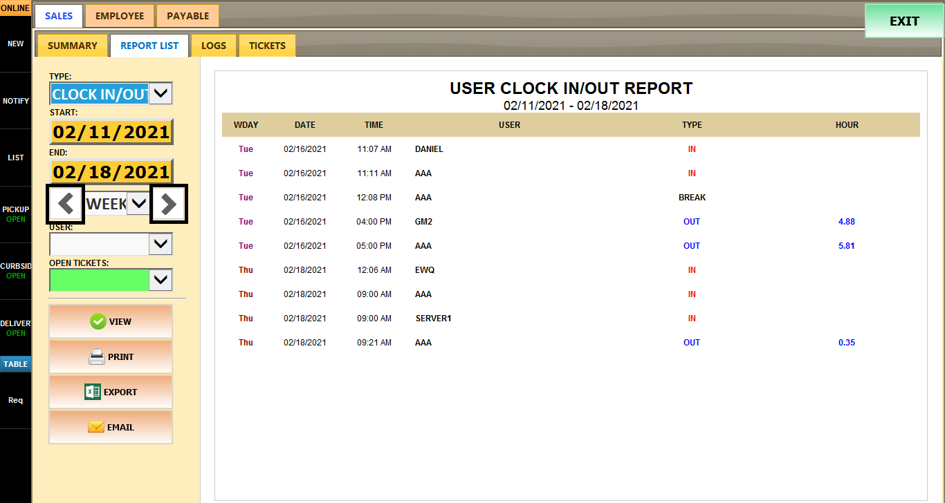 Clock Inout Log | Verona KB